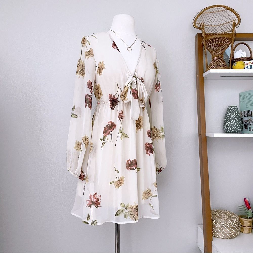 Floral Cream Mini Dress